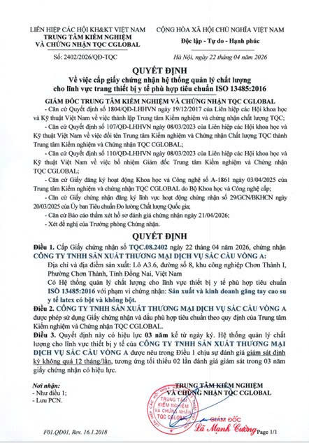 Chứng nhận TQC CGLOBAL